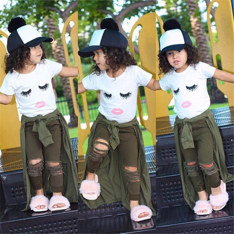 Pudcoco Girl Set T-shirt Pants Leggings Outfits Set Clothes