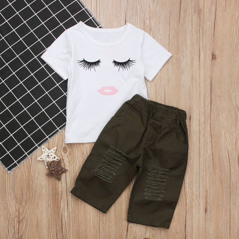 Pudcoco Girl Set T-shirt Pants Leggings Outfits Set Clothes
