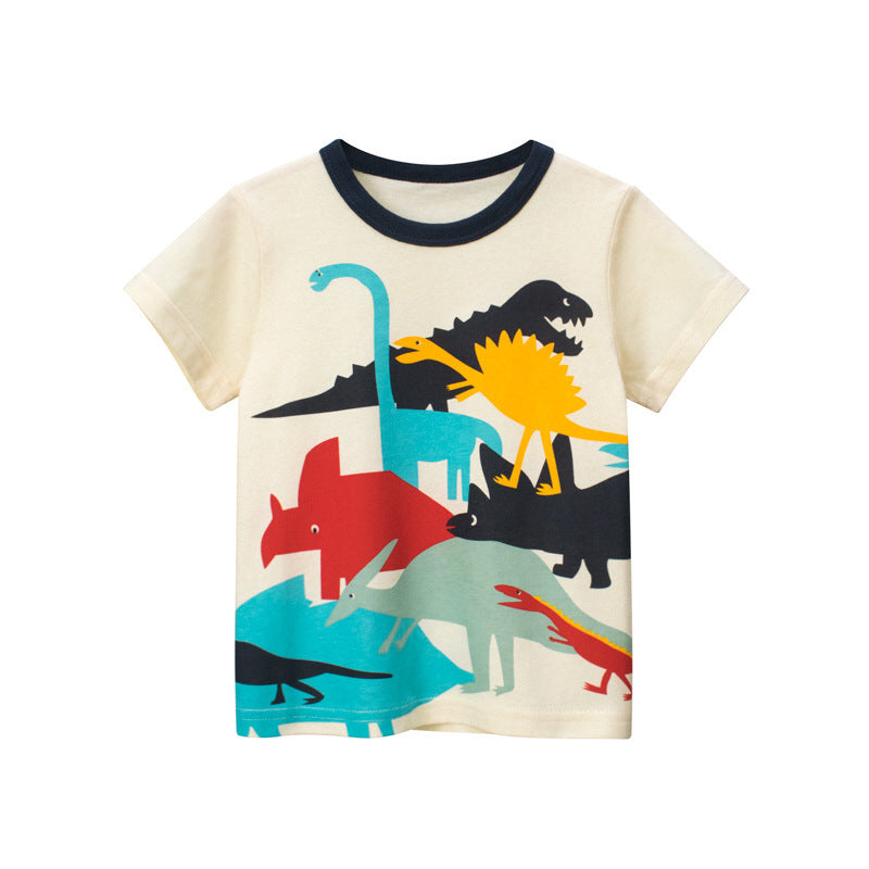 Boys T-Shirt Dinosaur Cartoon