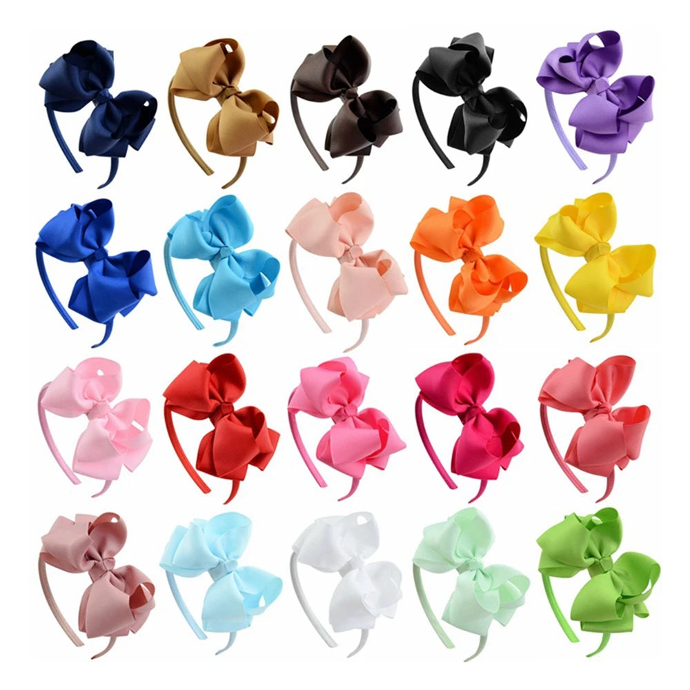 1Piece Sweet Candy Solid Color Bows Hair Band for Kids Girls Ribbon Bowknot Handmade Hairband Headband Headwear Hair Accessories
