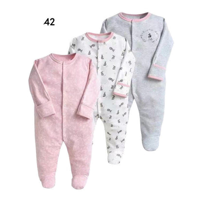 Three New Baby One Piece Rompers With Long Sleeves And Feet