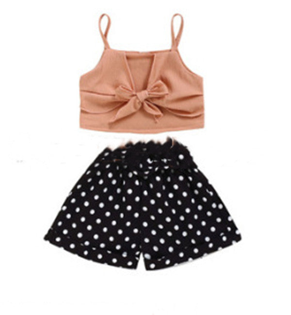 Polka Dot Flared Shorts Suit