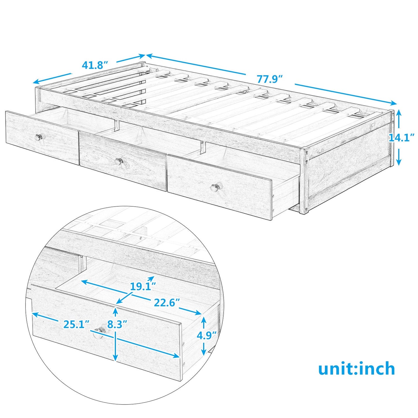 Twin Size Platform Storage