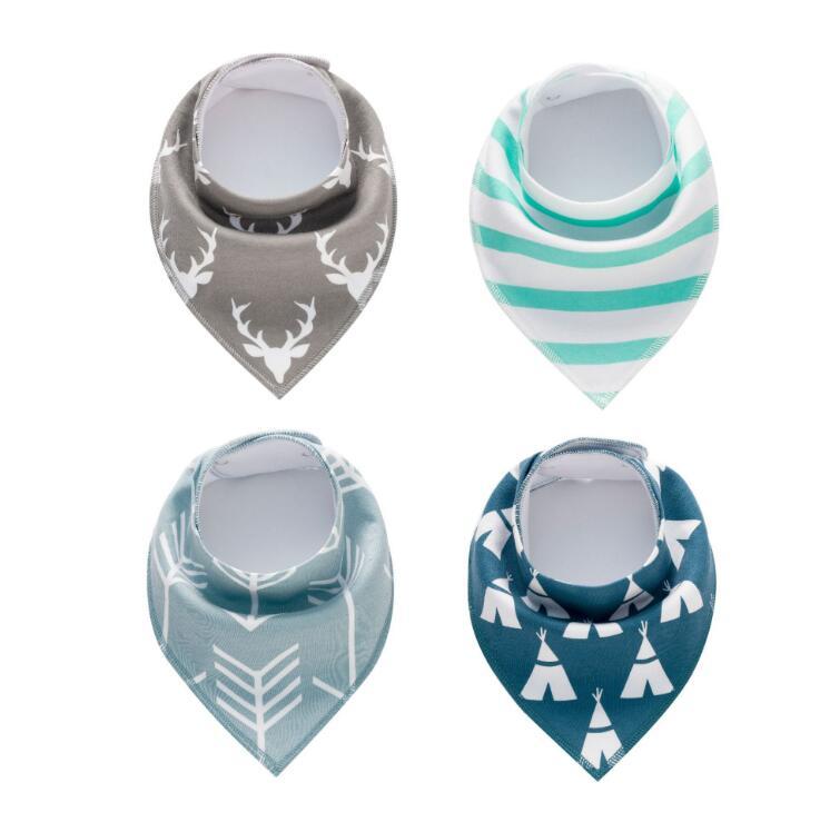 4pcs Bibs Burp Cloth Print