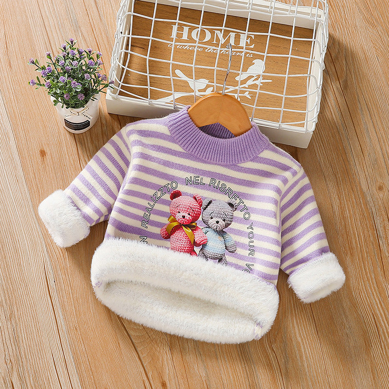 Plush Padded Baby Knitted Sweater Kids Sweater