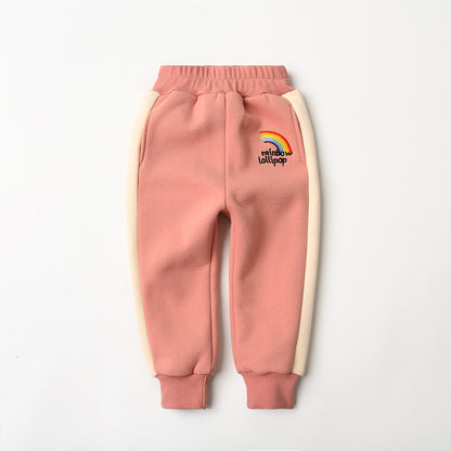 Girls Plus Fleece Padded Warm Cotton Trousers