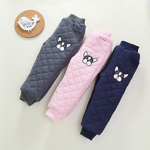 Girls Thick Cotton Pants Winter Warm Leggings