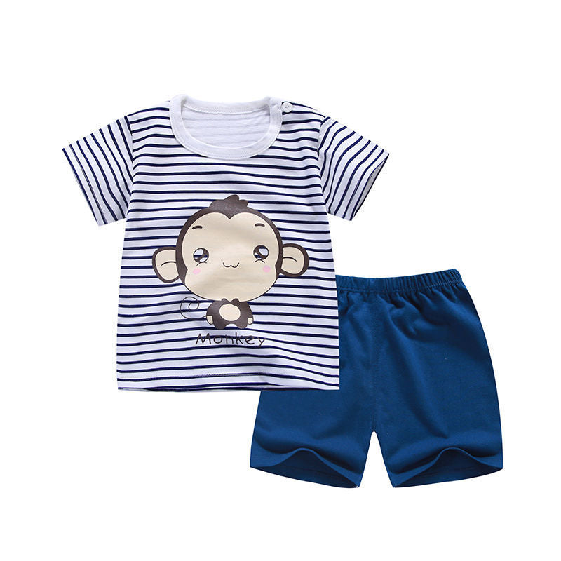 Children's short sleeve suit cotton baby clothes boy shorts