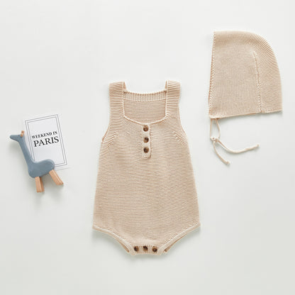 New Product Baby Girl Knit Romper With Hat One-piece Suit For Infants And Toddlers