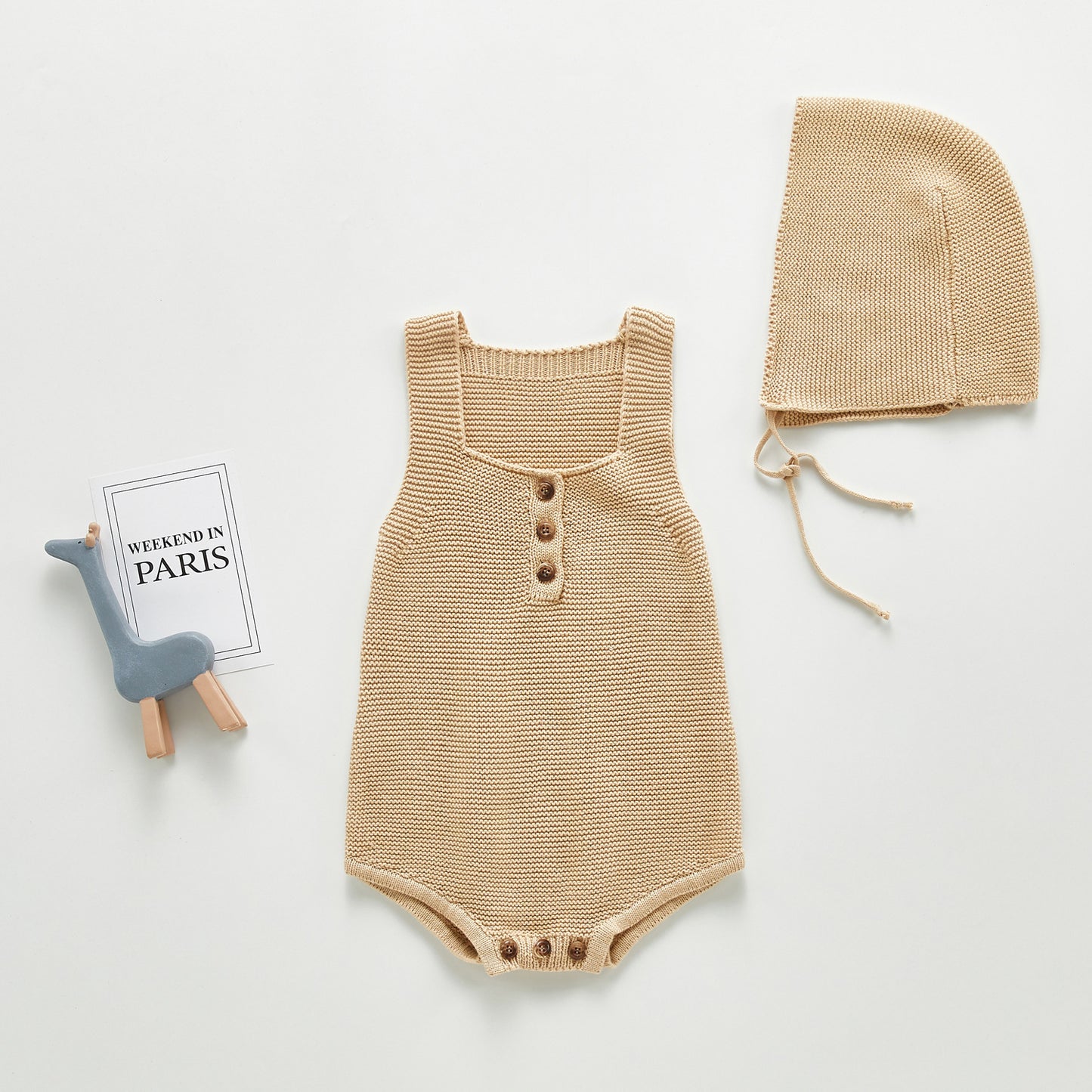 New Product Baby Girl Knit Romper With Hat One-piece Suit For Infants And Toddlers