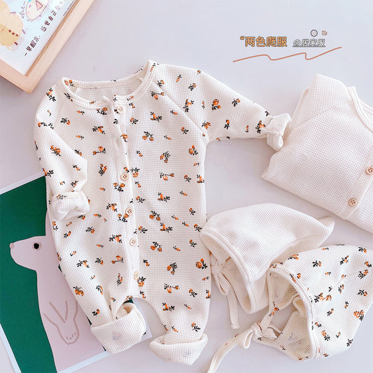 MILANCEL Summer New Baby Clothes Knitted Long Sleeves Toddle Romper Simple Casual Infant Outfit