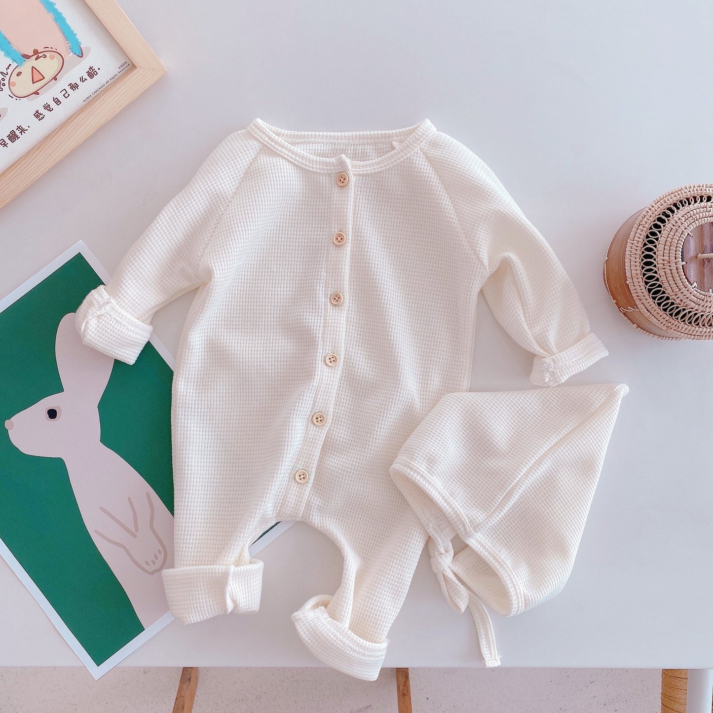 MILANCEL Summer New Baby Clothes Knitted Long Sleeves Toddle Romper Simple Casual Infant Outfit