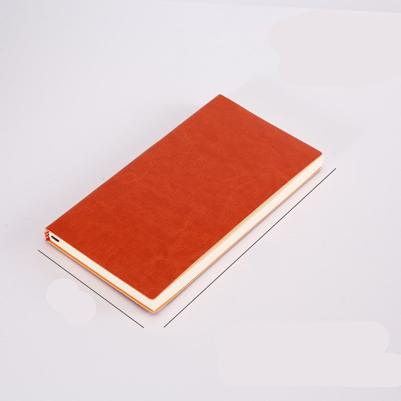 A5 Soft Leather Notebook Simple Thick B5 Large Office Meeting Notepad Creative Custom Pure Color Soft Copy