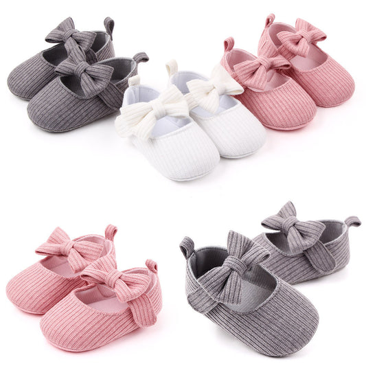 Bowknot Woolen Knit Baby Shoes Moccasins Princess Shoes Mga Sapatos ng Sanggol