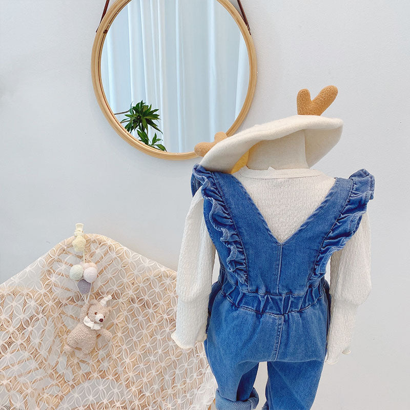 Children'S Ruffled Western Style Loose Baby Girl Fashion Overalls