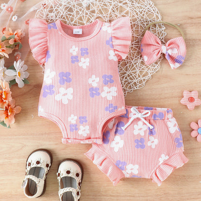 Baby Bodysuit Shorts Two-piece Set