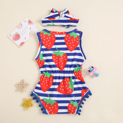 New Baby Clothes Fish Scale Strawberry Feather