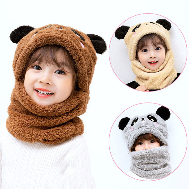 Winter boys and girls bib hat one-piece