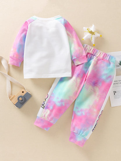 INS new long-sleeved tie-dye stitching suit