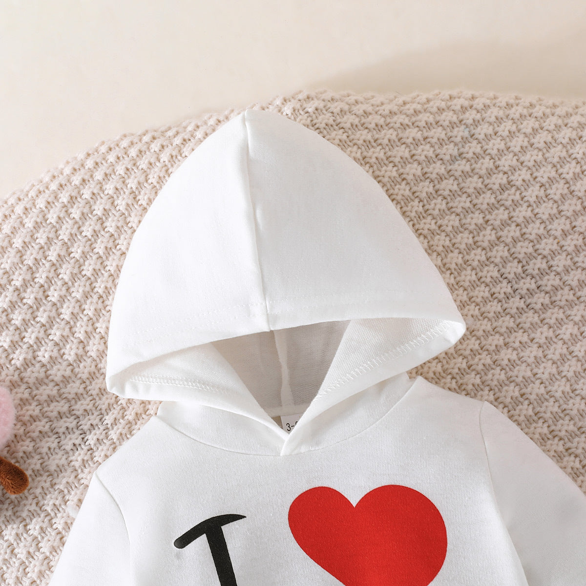 New Baby Love Letter Printed Hoodie Trousers Set