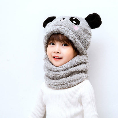 Winter boys and girls bib hat one-piece