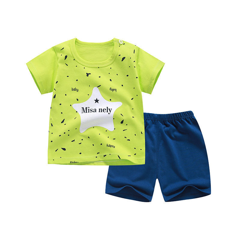 Children's short sleeve suit cotton baby clothes boy shorts