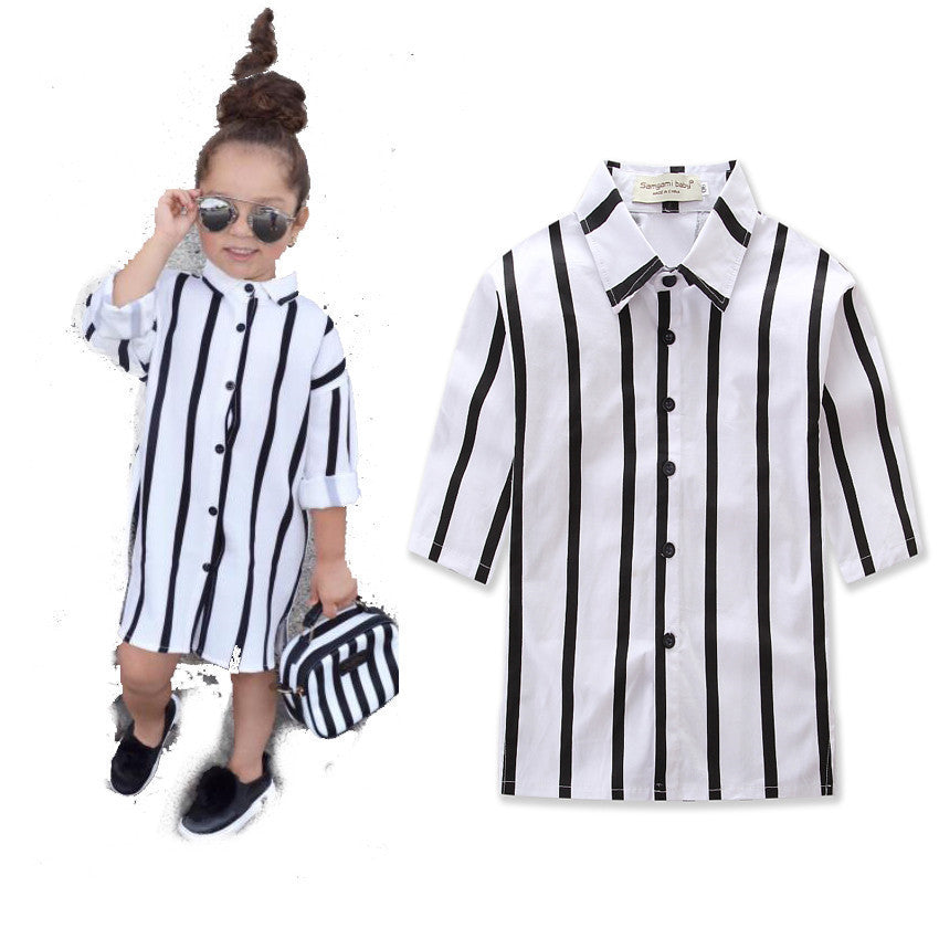 Black and white vertical striped shirt