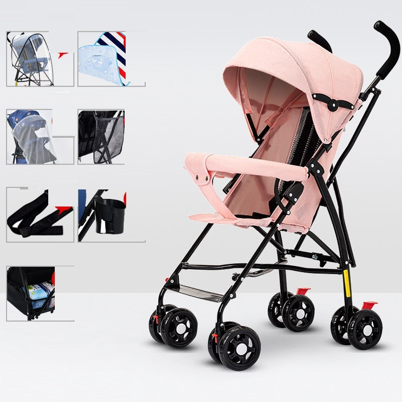 Sit And Lie Down Baby Portable Folding Simple Trolley