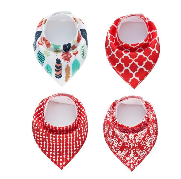 4pcs Bibs Burp Cloth Print