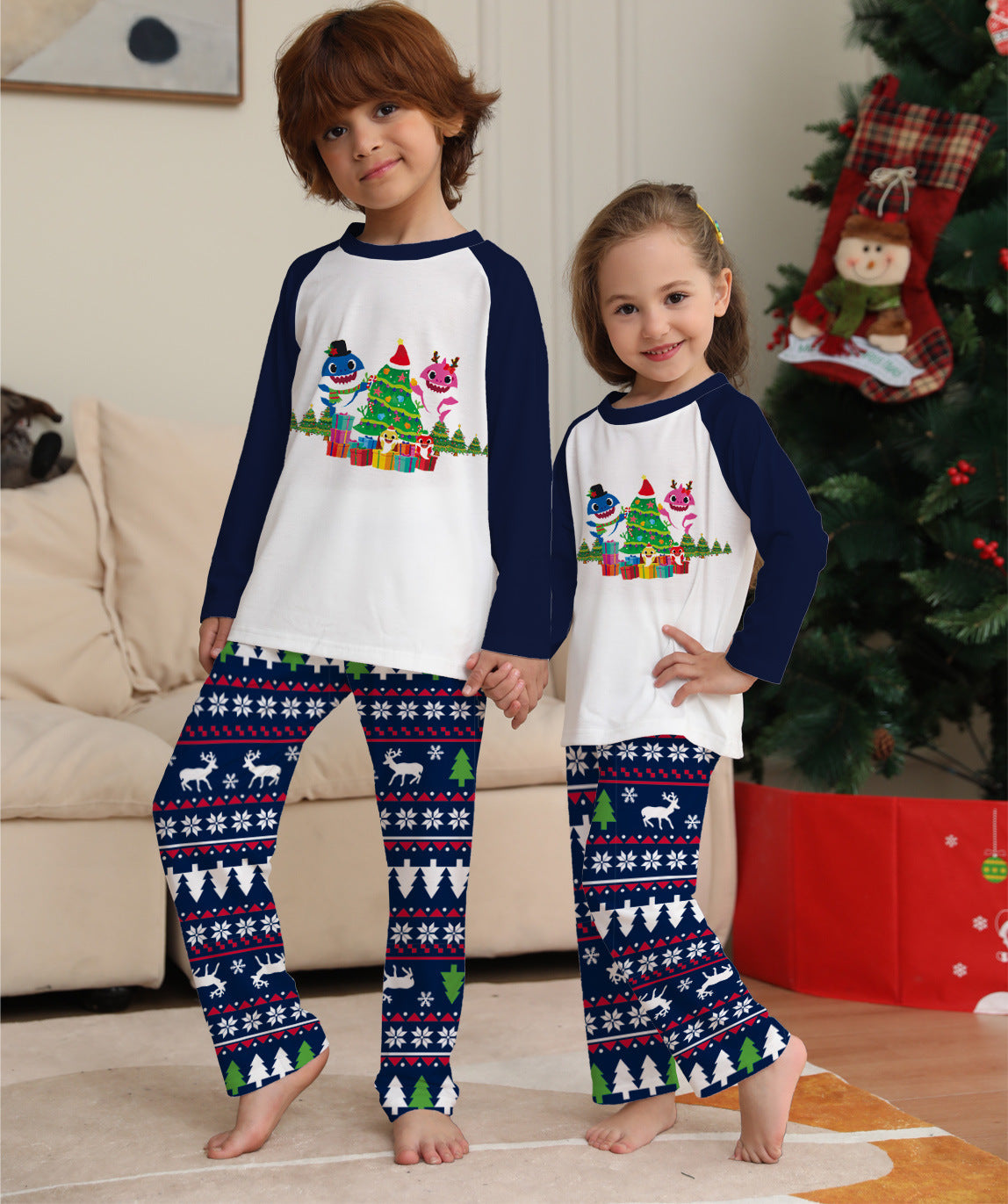 Family Christmas Pajamas Set for Couples Kids Baby