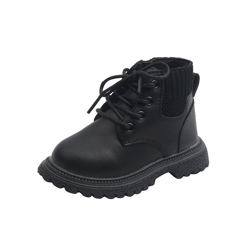 Children's Boots Martin Boys Leather Low-Cotton Cotton Girls Baby