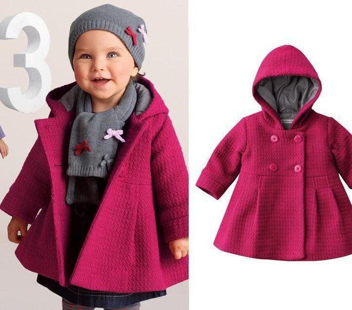 Winter baby wear warm coat hooded jacket 3 colors