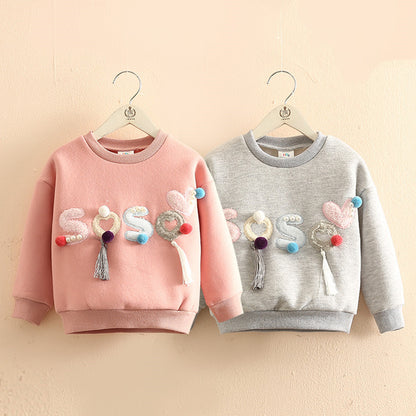 Hoodies Kids Baby Girls Plus Velet Winter