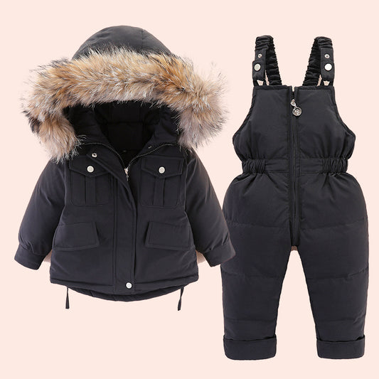 Boys and girls winter down jacket suits