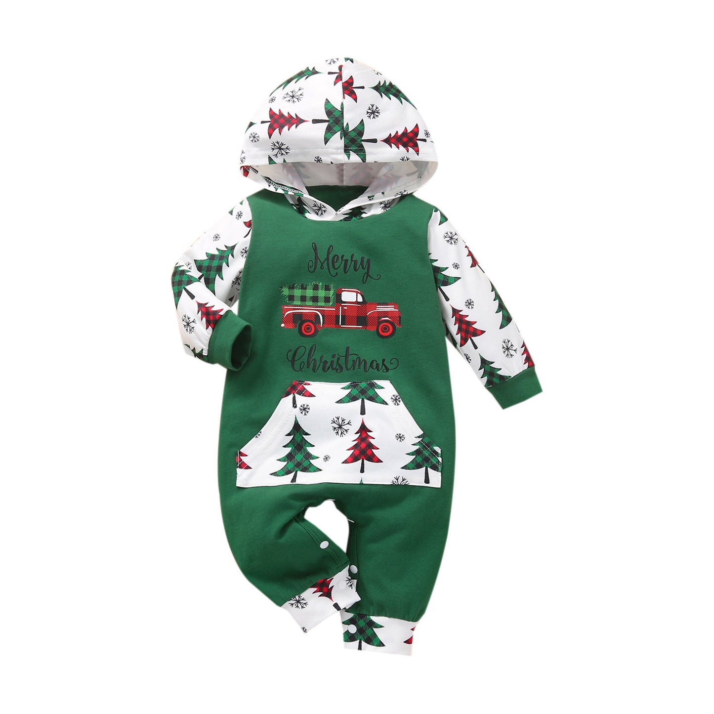 Christmas Cartoon Hooded Romper