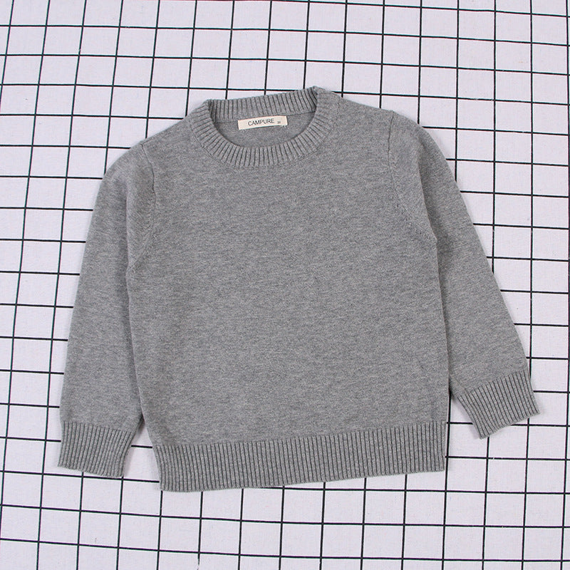 Boys And Girls Solid Color Sweater Pullover Sweater