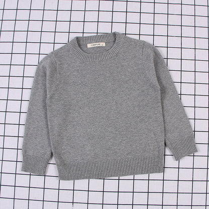 Boys And Girls Solid Color Sweater Pullover Sweater