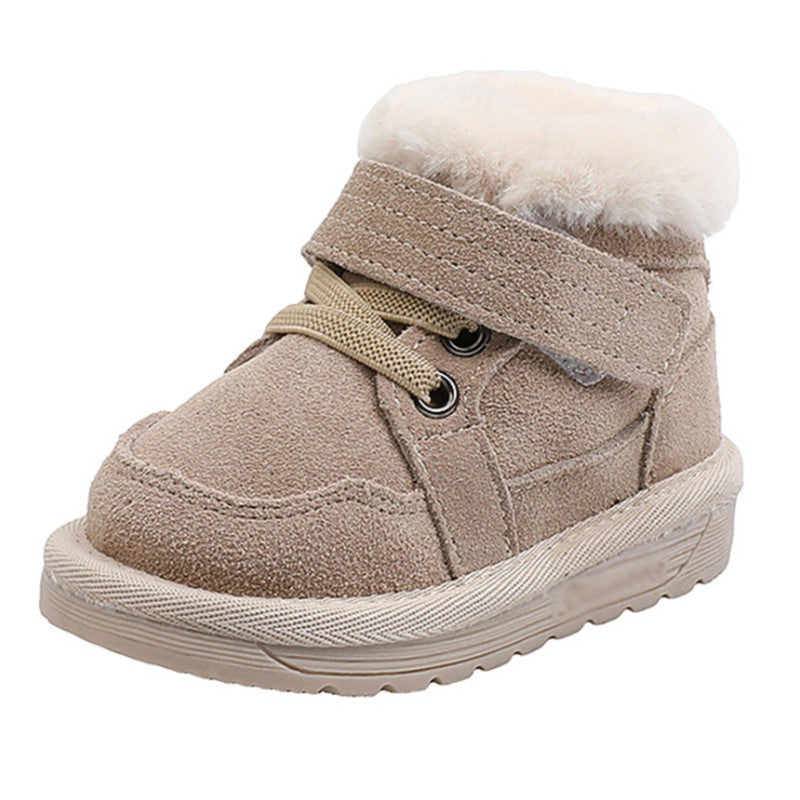 Cute Velcro Baby Boots Simple Soft Baby Snow Boots