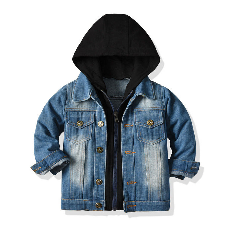 Children's Fake Two-piece Denim Jacket