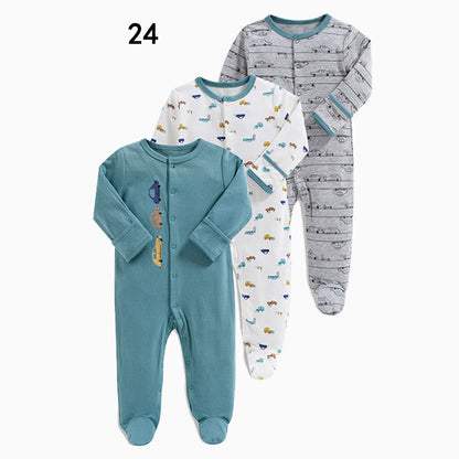 Three New Baby One Piece Rompers With Long Sleeves And Feet