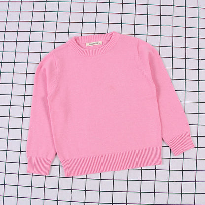 Boys And Girls Solid Color Sweater Pullover Sweater