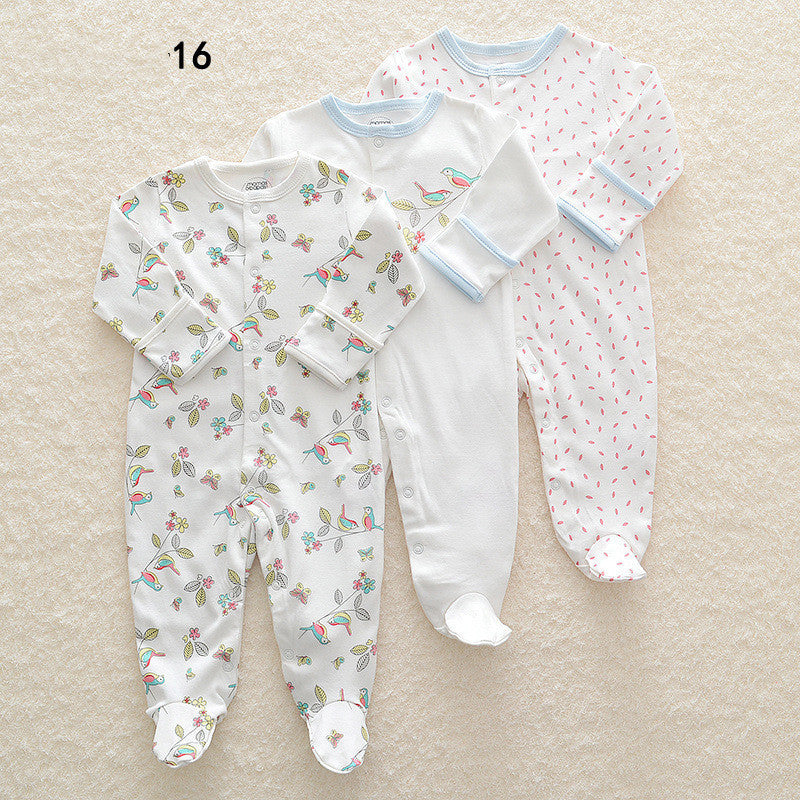 Three New Baby One Piece Rompers With Long Sleeves And Feet