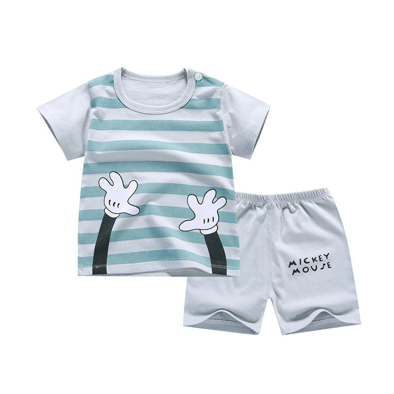 Children's short sleeve suit cotton baby clothes boy shorts