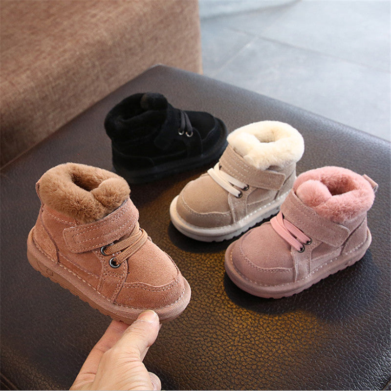 Cute Velcro Baby Boots Simple Soft Baby Snow Boots