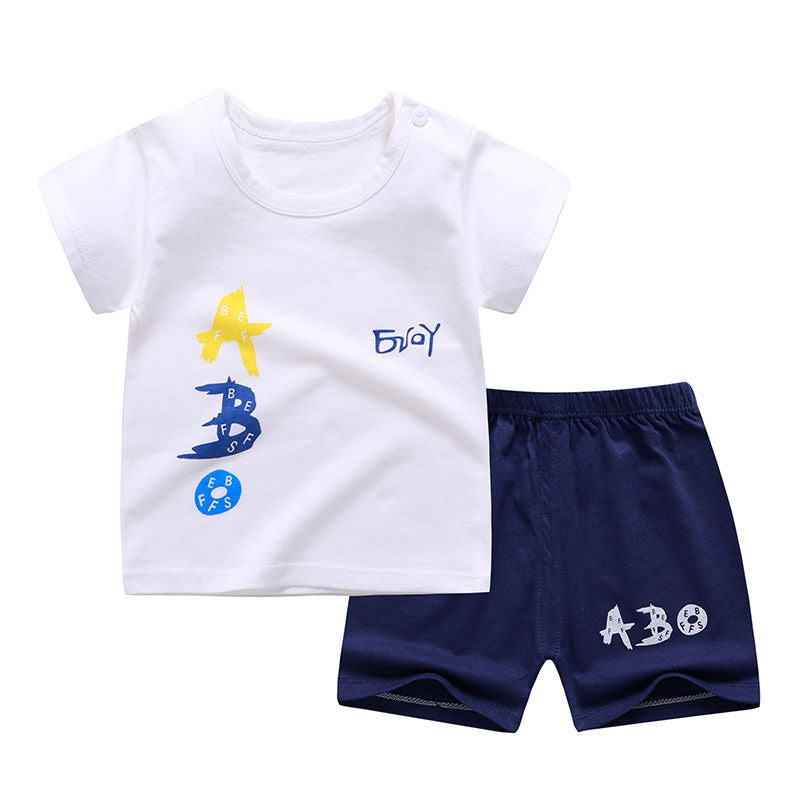 Children's short sleeve suit cotton baby clothes boy shorts