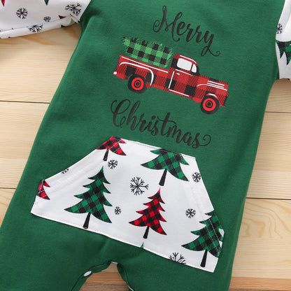 Christmas Cartoon Hooded Romper