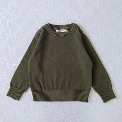 Boys And Girls Solid Color Sweater Pullover Sweater