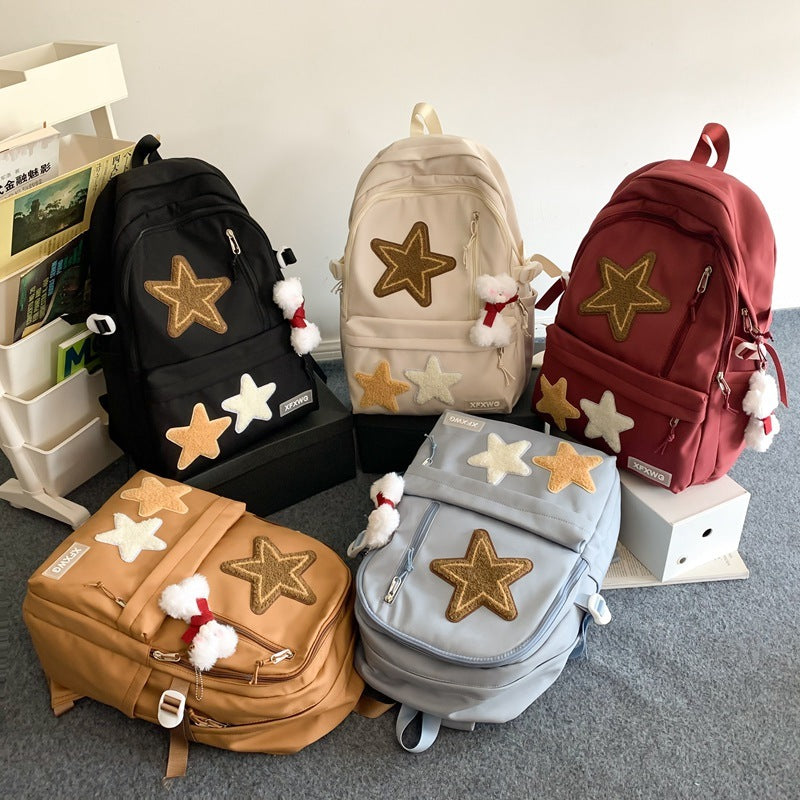 Women's Fashionable All-match Nylon Star Backpack