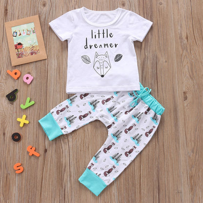 Set T-shirt Tops+Pants Little Boys and Girls Outfits