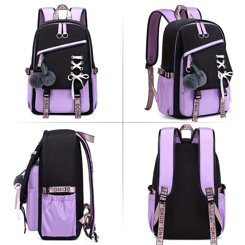 New Bow Women's Backpack Girl Cute Sweet Backpack